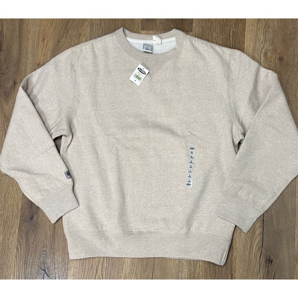 Vintage NWT 2005 Navy Crewneck Sweatshirt Womens  Cream Beige Long Sleeve